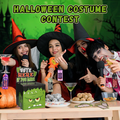 Seenelling 51 Pack Halloween Party Costume Contest Ballot Set Include Halloween Costume Contest Ballot Box, 40 Voting Ballots and 10 Award Ribbons for Cosplay Party(Monster)