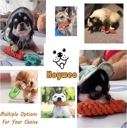 3PCS Natural Cotton Rope Toys for Small Dogs and Puppies, Dog Dental Care Chew Toys for Teething, Anxiety Relief, Helps Clean Teeth & Prevent Furniture Destruction(Corn cob Set)