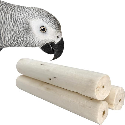 by M&M 5500 Natural Sola Log PK4 - Handcut Sola Wood Bird Foot Toys, Lightweight Chewable Logs, All Natural, Easy for Pets to Shred with Beaks and Feet, Great of Birds