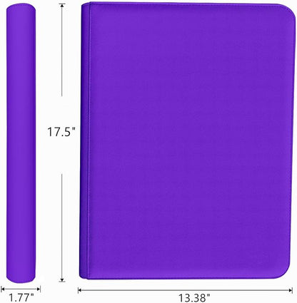 1000+ Pockets Trading Card Binder, 16 Pocket Ringless Side Loading Card Holder Album, Trading Card Album Fit for YuGiOh, MTG, TCG, Game Cards, Sports Cards, Business Cards (Purple)