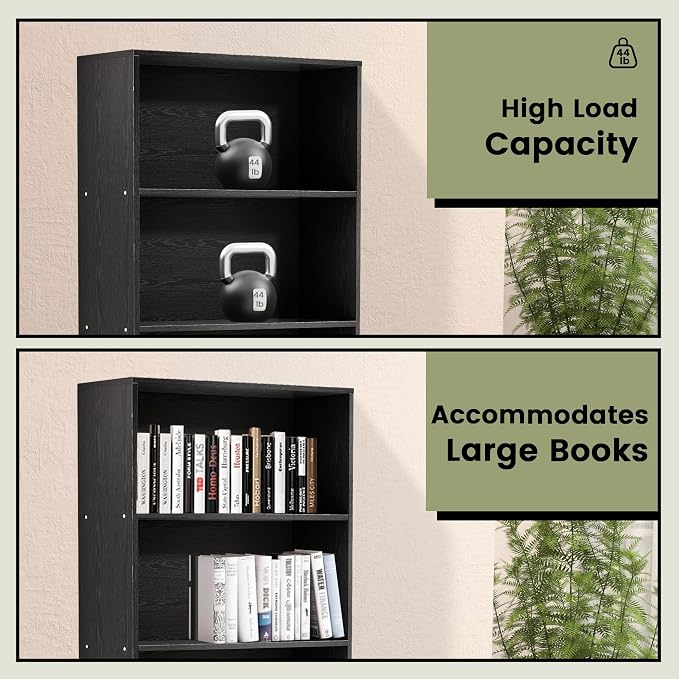 GRUSIGN 71" Tall 6-Tier Bookshelf, Large Open Display Bookcase with Ample Storage, Floor Standing Book Shelf for Living Room, Home Office, Bed Room, Black
