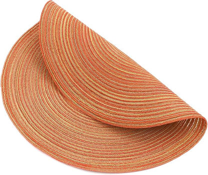 SHACOS Round Braided Placemats Set of 8 Fall Place Mats Washable Polyester 15 inch Round Table Mats for Dining Table Wedding Party Decor (Fall Color Mix, 8)