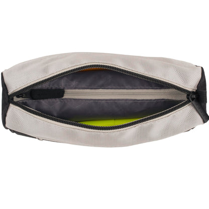 Five Star Pencil Pouch, Pen Case, 9-Pocket Zipper Pouch, Storage Organizer for School Supplies Earbuds Chargers Cables Makeup, Black/Grey (505600A-ECM)