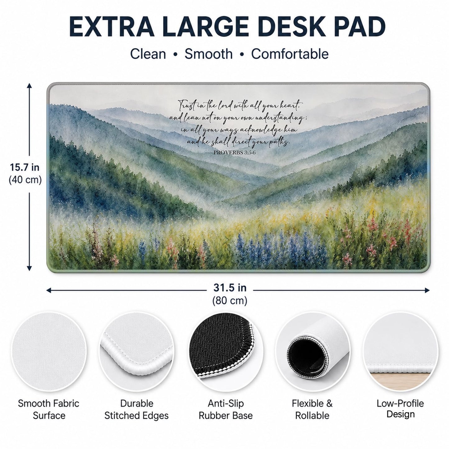 gsgfdshf Bible Verse Christian Large Mouse Pad 31.5x15.7 in