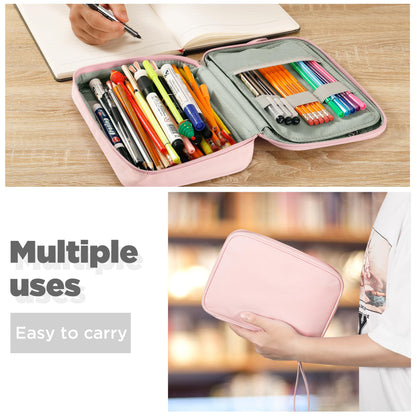 Zannaki Big Capacity Storage Pouch Marker Pen Pencil Case Simple Stationery Bag Box Art Tool & Sketch Storage Boxes for Bullet Journal Middle High School Office College Student Girl Women Adult Teen
