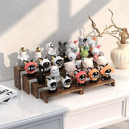 2 Set Wooden Tiered Risers Display Stands for Vendor Events,Stackable Wood Cupcake Display Stand,Farmhouse Decor Wood Dessert Table Display Set,Vendor Booth Display Items,Food Display Risers for Party