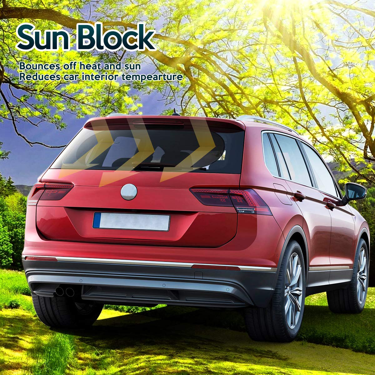 Zone Tech Rear Sun Stop Sunshade -Cling Window Cover, Sunlight, Glare and UV Rays Blocker, Protection Car Accessory