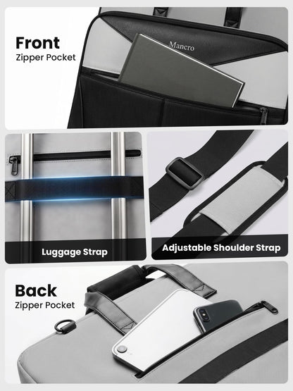 Mancro Garment Bags for Travel, Suit Bag Travel Fits 5 Suits with Shoe Pocket, Wrinkle Free Carry on Garment Bags for Hanging Clothes with Luggage Sleeve, Waterproof Suit Garment Bag for Men Women