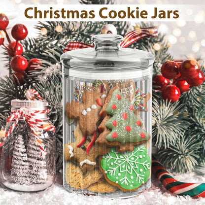 Vinkoe Cookie Jar, 51oz Acrylic Candy Jars with Lids, Apothecary Jars, Clear Cookie Jars for Easter, Christmas, Candy Buffet, Office Desk, Party Table, Nuts, Cookies, Chocolate, Coffee Pod, Tea
