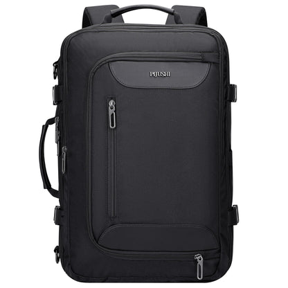 PIJUSHI Travel Backpack for Women Convertible Carry-On with Shoe Compartment Fits 16" Laptop TSA-Friendly for Work, Trips(PE038 Black)