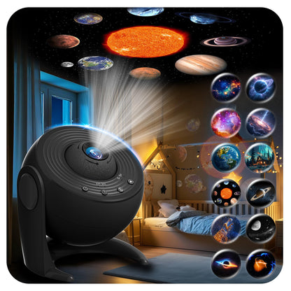 FlyLily Galaxy Projector for Bedroom, 13 in 1 Planetarium Star Projector with Solar System & Constellation, 360° Rotating Galaxy Light, Space Night Light Projector for Kids Adults Gifts