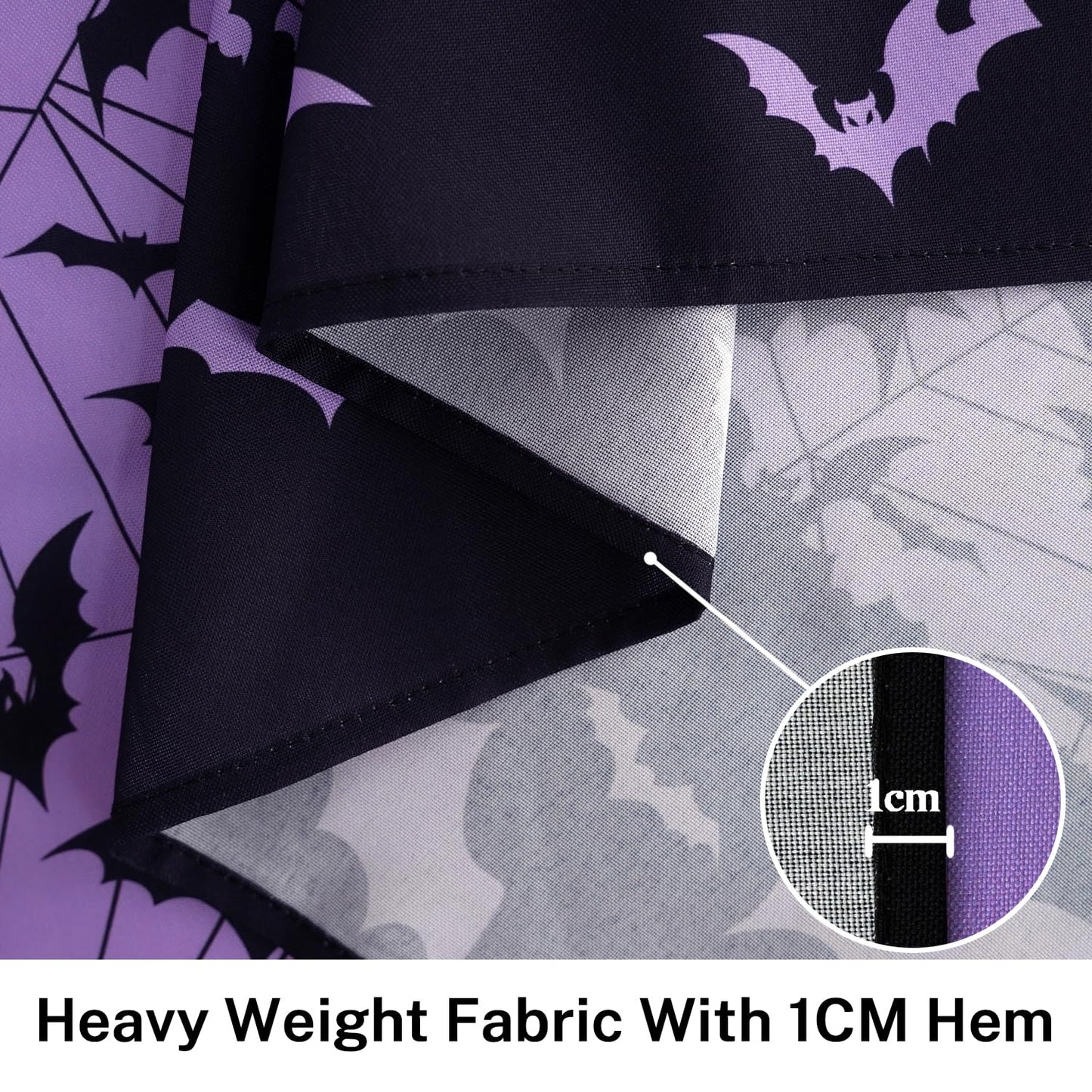 HSOWKDN Oval Halloween Tablecloth 60×84 Inch, Halloween Purple Tablecloths Oval Spider Web Bat Table Cloth Washable, Spooky Table Cover Decor for Party Picnic Dinner