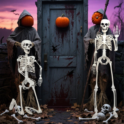 SHOCOSTO Skeleton Halloween Decor,3Ft Life Size Skeleton Full Body Plastic Human Bones for Halloween Decoration