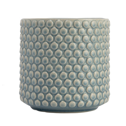 Bloomingville Sky Blue & Cream Stoneware Pot with Crackle Finish