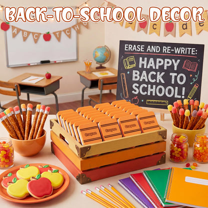 YooNotee 48 Pack Crayon Magnetic Dry Erase Erasers 2x2 Inch, Mini Whiteboard Dry Erasers Back to School Supplies Chalkboard Cleaning Pads for Classroom Office Kindergarten Decor