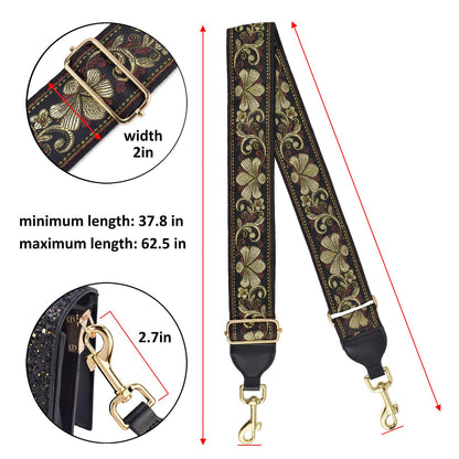 CLOUDMUSIC Handbag Strap Replacement Crossbody Strap Purse Strap For Women Girls(Vintage Glittering Petal)