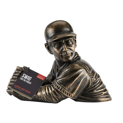 Foster & Rye Baseball Wine Holder - Single Wine Bottle Holder Baseball Player - Funny Wine Holder - Holds 1 Standard Wine Bottle Set of 1