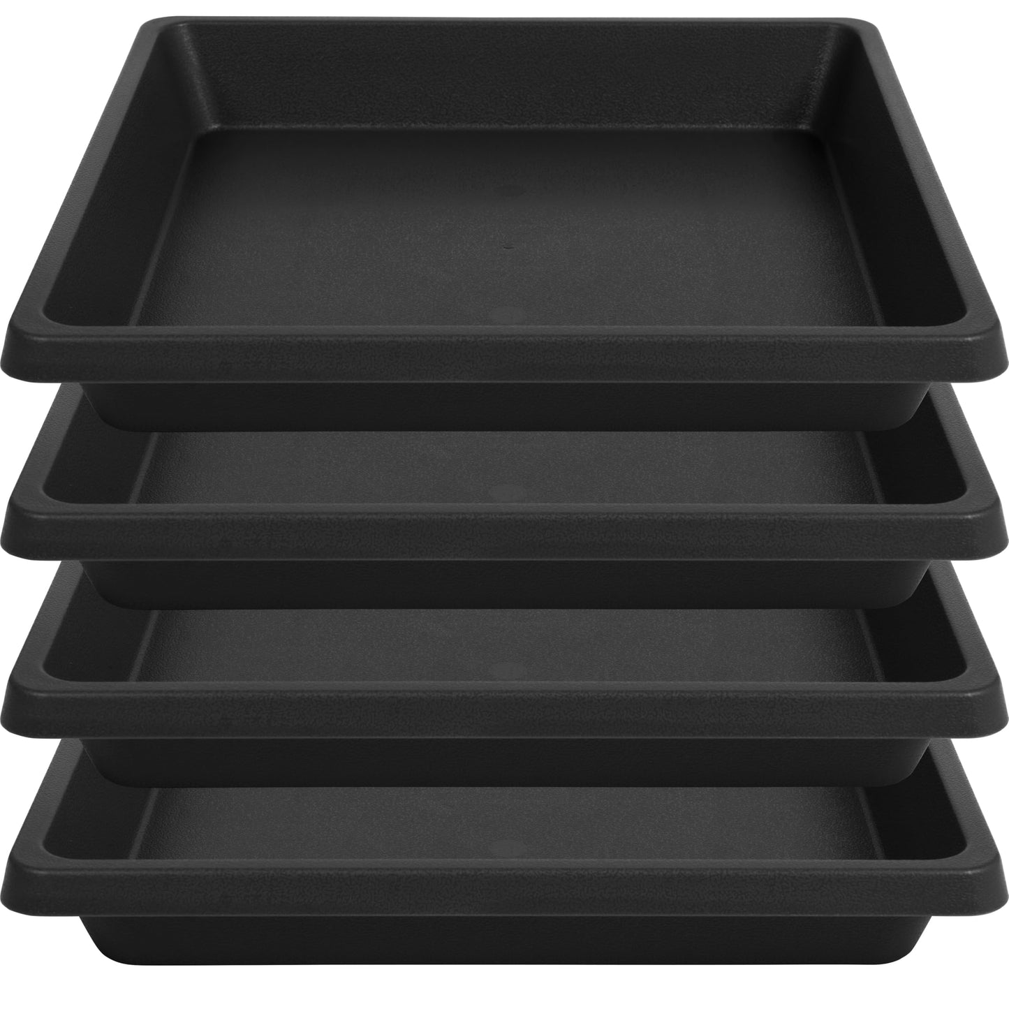 Feyvdzv Square Plant Saucer 8 Inch 4 Pack 6 10 12 14 16 18 20 inch, Saucers for Potted Plants and Water Catcher Tray, Plant Drip Trays and Flower Pot Saucers, Plant Saucers for Indoors and Outdoors