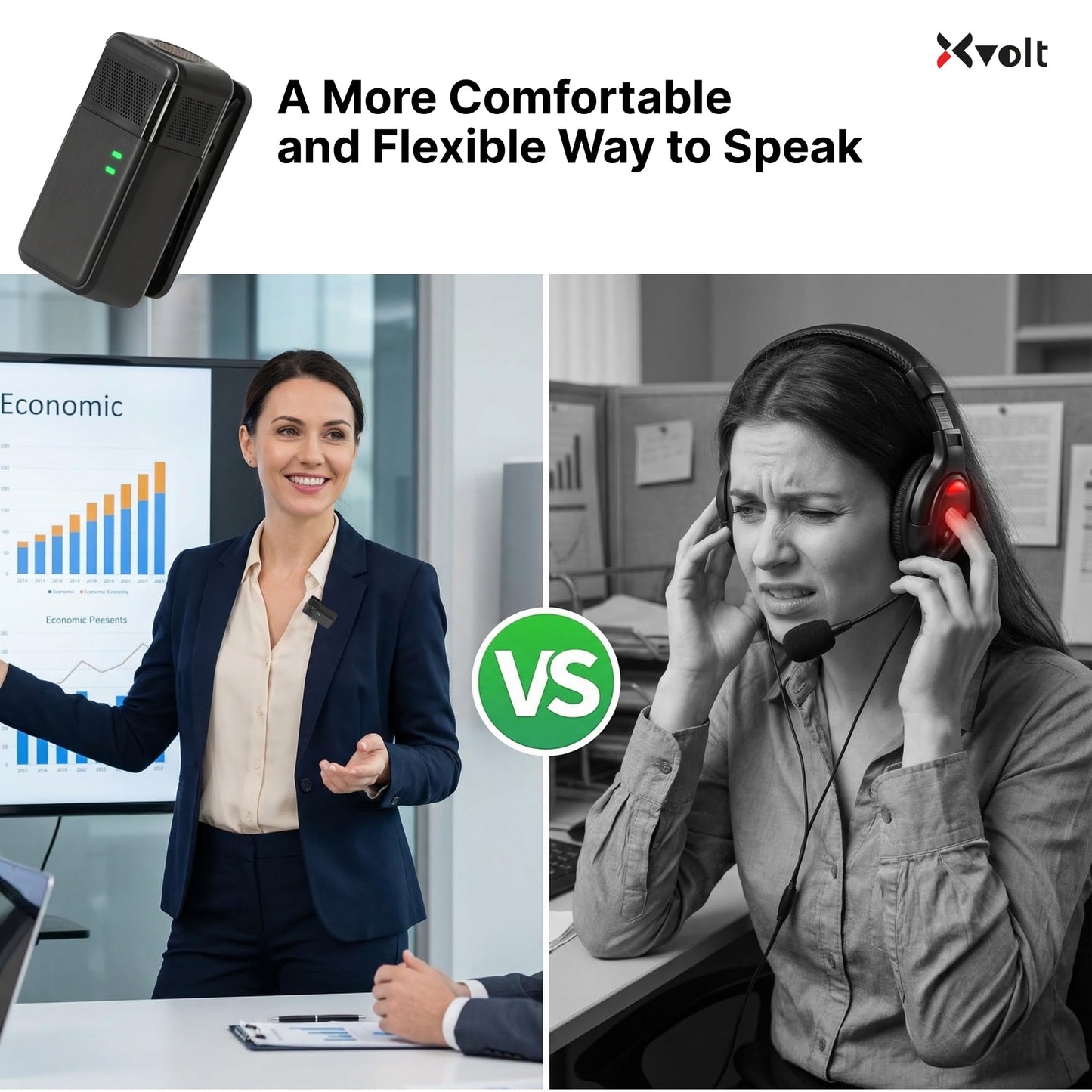 Xvolt Wireless Voice Amplifier for Teachers with Microphone - Portable Rechargeable 10W Bluetooth Speaker with Wireless Clip-On Mic Waist Strap for Classroom Teaching Public Speaking Training (Black)