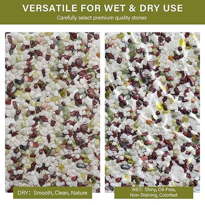 NUPICK 12 lbs Pebbles for Indoor Plants, 1/5 Inch Pea Gravel for Fish Tank, Polished Decorative Rocks for Succulent, Natural River Stones for Vases, Cactus, Landscaping, Bird Bath, Colorful Mixed
