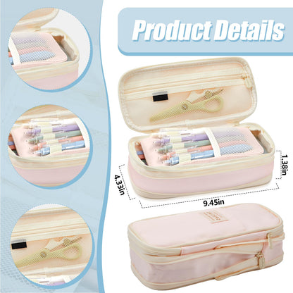 Jutom 39 Pcs Aesthetic Book Annotation Kit Highlighter with Case Bag Gel Pen Transparent Sticky Note Taking Bible Supplies(Pink,Cute Style)