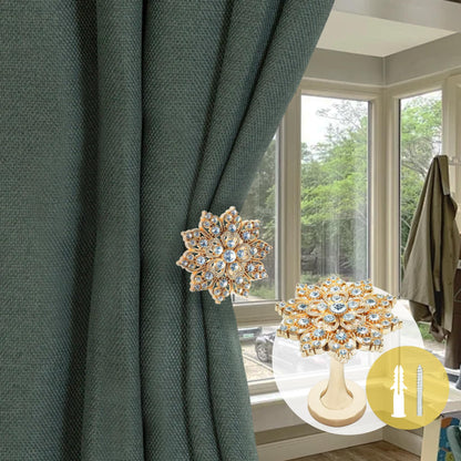 2Pcs Vintage Wall Hook Window Drapery Medallion Holdbacks, MfhdgXAvs Curtain Tiebacks, Wall Hook, Tassel Holder (B)
