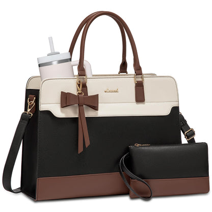 LOVEVOOK Laptop Tote Bag for Women,Leather Work Bag, Waterproof Business Teacher Bag,Large Computer Handbag Purse Briefcase,Office Gifts for Women