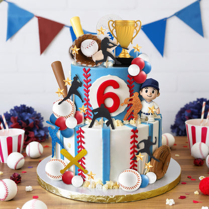 39Pcs Baseball Cake Topper Baseball Birthday Cake Decorations Sports Theme Cake Decorations for Birthday Party Supplies ﻿