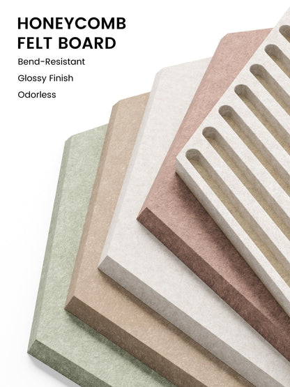 Fluxynara Hexagon Cork Board Alternative for Walls Decor-10-Pack Felt Bulletin Board Tiles,with 30 Pushpins,50 Adhesive Tabs for Office,Classrooms & Home Pin Board Felt Board-Boho