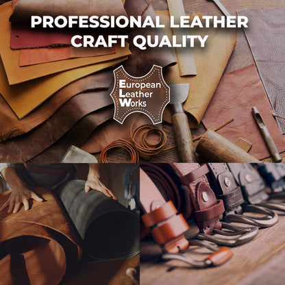 ELW Leather Blank Belt | 5-6 Oz. (2-2.4mm) Thickness | Size: 1-1/2"x60" (3.81x152cm) | Cowhide Vegetable Tanned | Full Grain Strip, Strap | Ideal for DIY Belts for Tooling, Crafting, Stamping, Dyeing