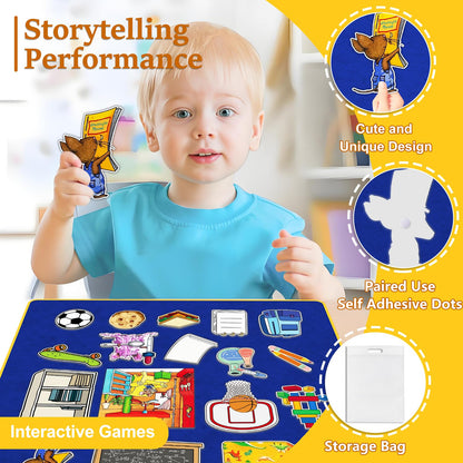 Ai fsem 16 Pcs If You Take a Mouse to School Flannel Board Stories for Preschool Classroom Must Haves Felt Wall Activities Toddler Classroom Toys