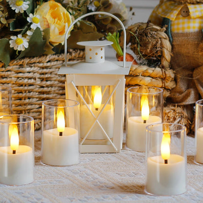 Zevanor Flameless Small Tea Light LED Candles, Acrylic Battery Operated Votive 1.7" x2.5" with Remote Control and Timer, Tealight White Flickering Warm Light Pack of 8 Electric Long Lasting