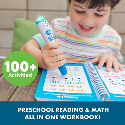 Educational Insights Hot Dots Preschool Essentials: Reading & Math Workbook - Preschool Workbooks with Interactive Pen, Homeschool Learning Books, Build Toddler Reading & Math Skills, Ages 4+