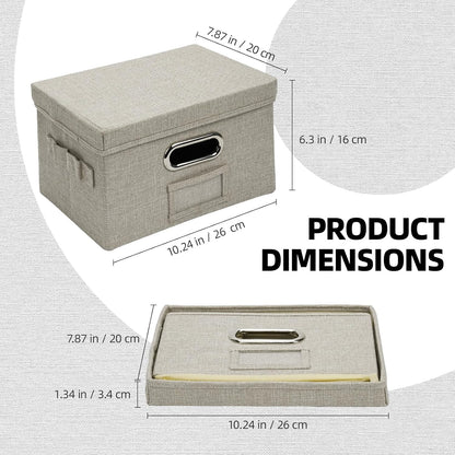 Greeting Card Storage Box, Linen Storage Box with 32 Adjustable Dividers, 168 Labels, 2 Marker Pen, Perfect for Organizing Greeting Cards, Envelopes, Photos 2 Pack Beige