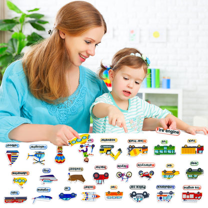 PENGFULL Felt Transportation Vehicles Learning Pieces,48 Felt Flannel Board Pieces,Air Land Sea Airplane Learning for Toddlers for Kindergarten,Preschool,Toddlers