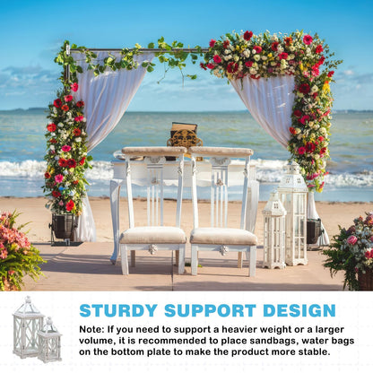 Gsskny Pipe and Drape Backdrop Stand, 10x10ft Heavy Duty Backdrop Stand with Metal Base, Adjustable Height & Width, Black Background Holder for Wedding Photography Birthday Party Baby Shower Decor（Capacity of up to 25 lbs）
