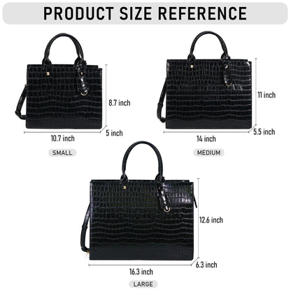 Chinllo Tote Bag for Women Top Handle Satchel Purse and Handbags with Shoulder Strap (D.Black-Mc)
