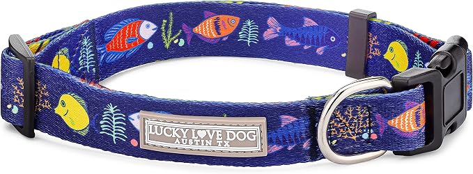 Lucky Love Dog - Adjustable Dog Collar with Easy Click Buckle for Medium, Durable, & Comfortable for Male & Female Dogs, Pet Collar for Puppies & Adult Dogs - Mackey, Medium