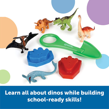 Learning Resources Skill Builders! Dinosaur Activity Set - 22 Pieces, Ages 4+, Critical Thinking, Math Manipulatives, Board Games, Preschool Activity Book, Jurassic toys