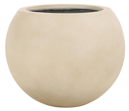 SAFAVIEH Outdoor Collection Kenslia Modern Beige Concrete Ficonstone Sphere Planter Pot