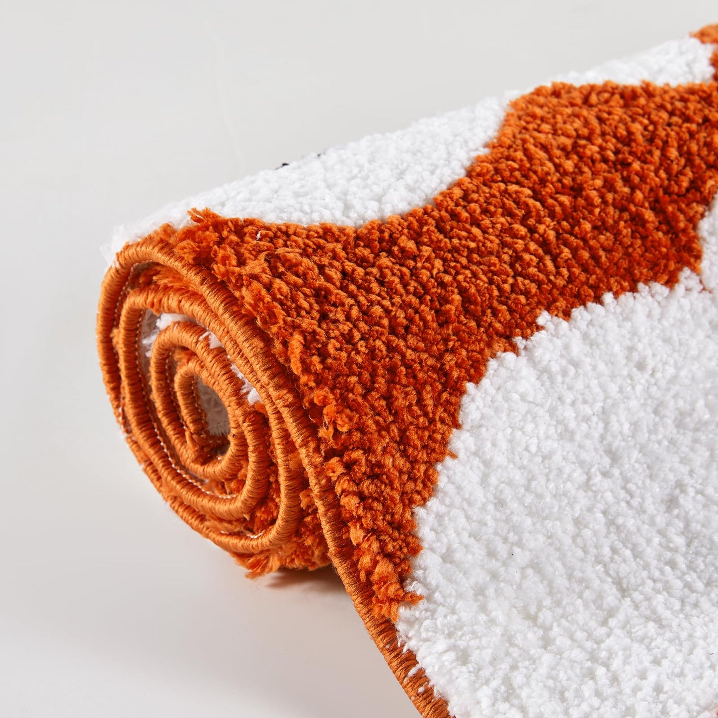 Estmy Cute Orange Ghost Bath Mat Non Slip Machine Washable 16’’x24’’ Spooky Funny Halloween Bath Rug Bathroom Decor, Soft Shaggy Microfiber Scary Spirit Fall Bathroom Shower Floor Mat Absorbent