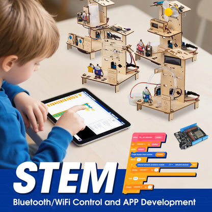 8-in-1 STEM Kit for Kids Ages 8-12 12-16, ESP32 Smart Home Science Projects School Crafts Educational Engineering Building Toys DIY Model Birthday Children's Day Gifts for Boys Girls Teen