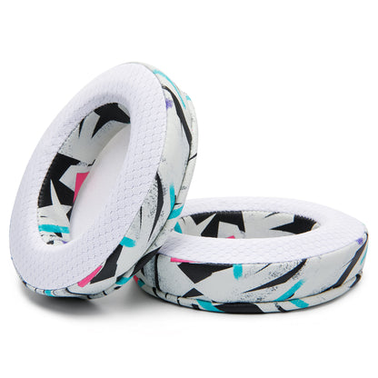 WC Freeze for Arctis Nova - Hybrid Fabric Cooling Gel Replacement Earpads for Arctis Nova Pro Wired, Nova 7, 5, 4, 3, 1 - Made by Wicked Cushions (Does Not Fit Nova Pro Wireless) | 90's White