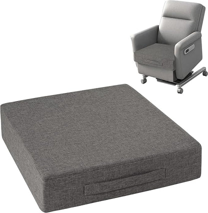 OVOV Recliner Cushions for Elderly 20"x20"x4" Thick Seat Cushion for Recliner Chair Large Square Non Slip Chair Pads with Washable Cover for Armchair Couch Light Grey