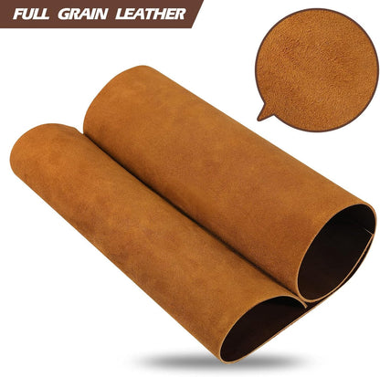 Genuine Cowhide Leather Brown Color 12'' X 24" Sheets for Crafts 1.8-2.0 mm Thickness Pre Cut Pieces for Tooling, Art, Sewing, Hobby for Cutting and Engraving Machines