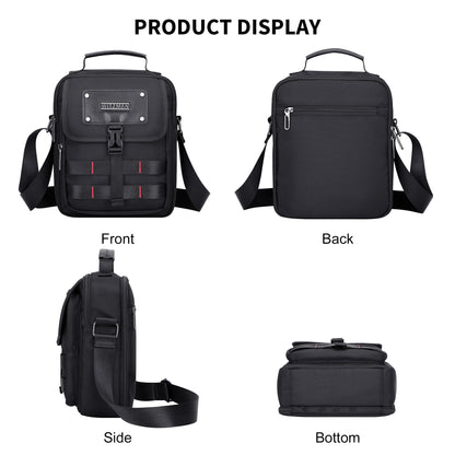 WITZMAN Crossbody Bag for Men Lightweight Man Purse Messenger Bag Casual Satchel Nylon Shoulder Bag for Work Traveling(B708 Black)