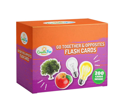 200 Go Together and Opposites Flash Cards Set, Photo Cards with 7 Educational Language Matching Games for Speech Therapy, ESL, ELL, Autism, Dementia, Seniors, and School Learning Kids Ages 3,4,5,6