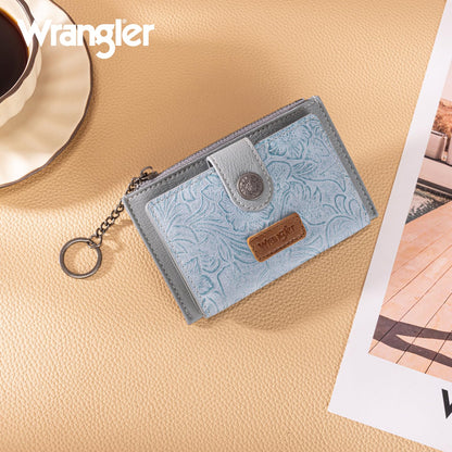 Montana West X Wrangler Small Women'S Wallet Western Keychain Card Holder for Women Slim Minimalist Wallet with Rfid Lining and Smooth Metal Zipper WG338-W099JN