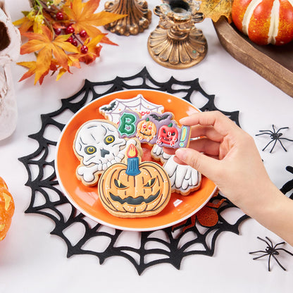 Halloween Spider Web Placemats Set of 8, Hollow Out Spider Web Dining Table Decor, Ideal for Holiday Party Decorations