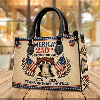Personalized USA Anniversary Leather Bag, Eagle Purse for Women, 4th of July Patriotic Gift for Her, Veteran Day Gift (#3)